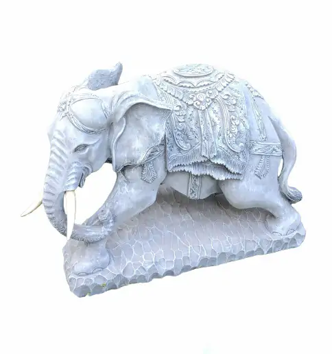  Product image 3 of the product “Indra - Small Elephant bending to the left, 46.5cm L | cast stone ”